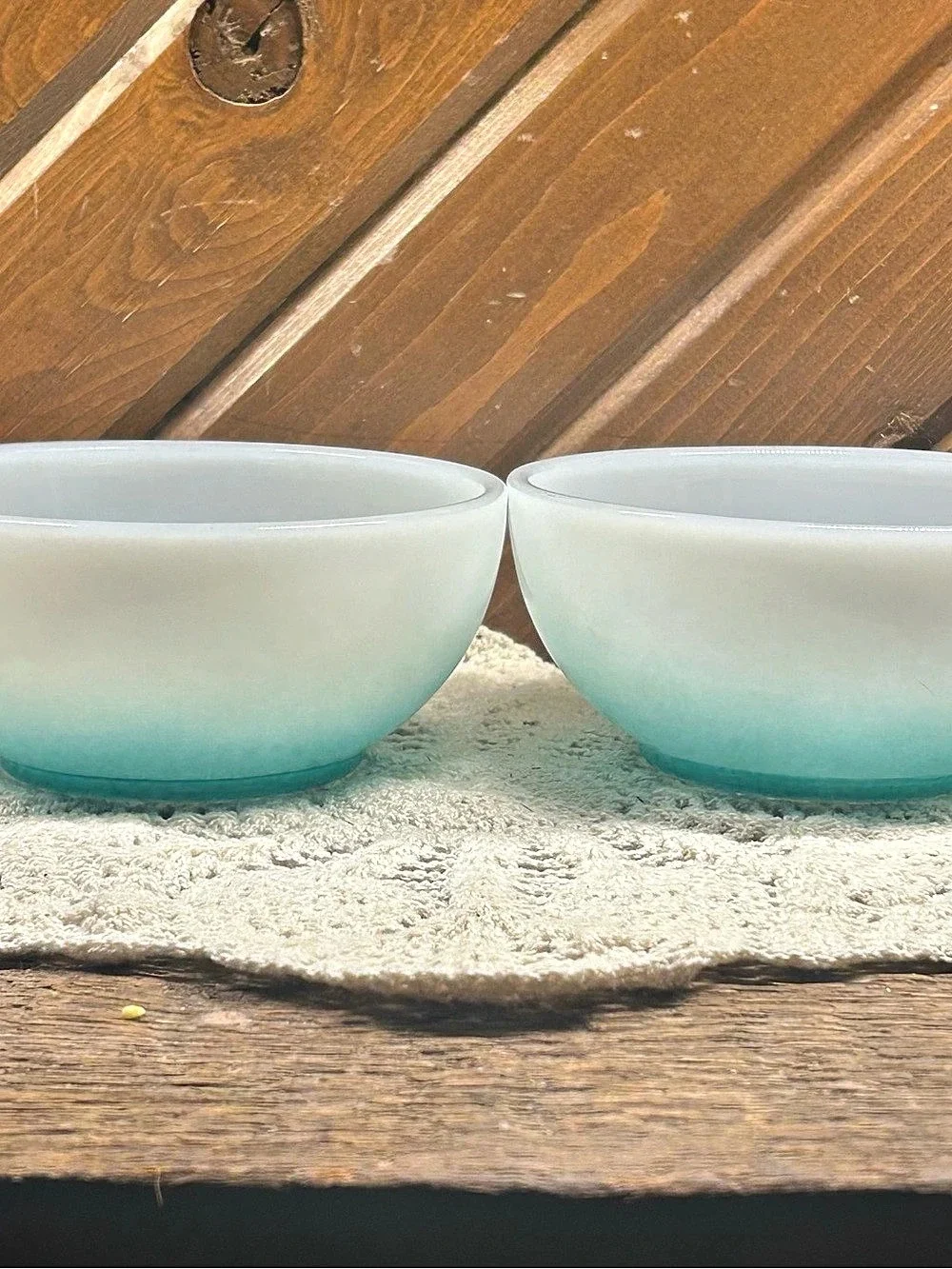Vintage 1950s Fire-King Turquoise Ombre Bowls - Set of 2